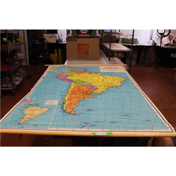 *Hanging South America Map - 70 3/4" x 46"