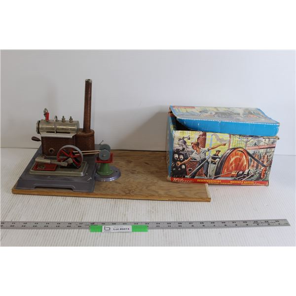 Wilesco Vintage Tin Steam Engine Toy with Box