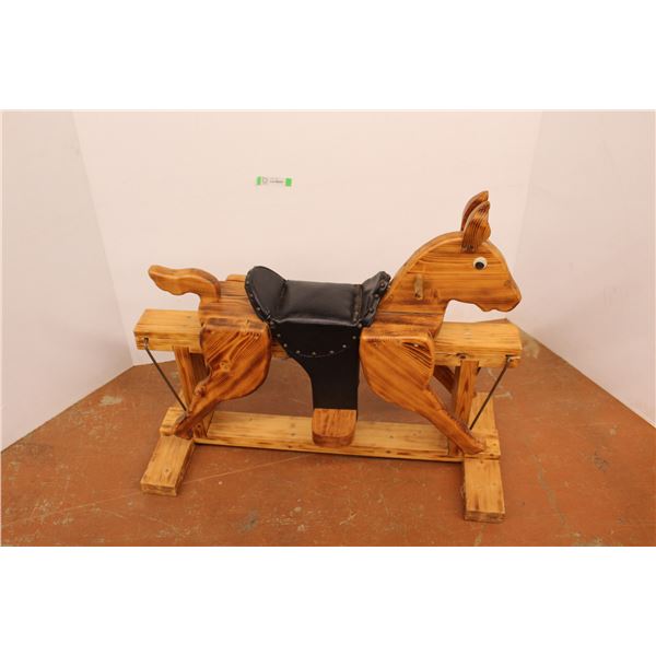 *Scorched Wood Rocking Horse with Saddle