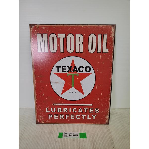 Motor Oil Texaco Sign - 12 1/2" x 16"