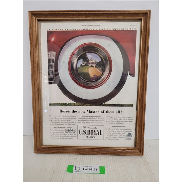 U.S. Royal Master Framed Ad - 12  x 15 