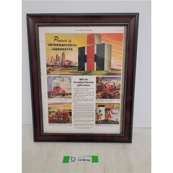 Products of International Harvester Framed Ad 0 13" x 16"