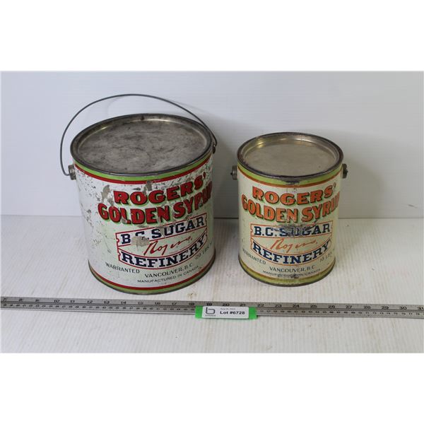 (2) Vintage Roger's Golden Syrup Tins (empty)