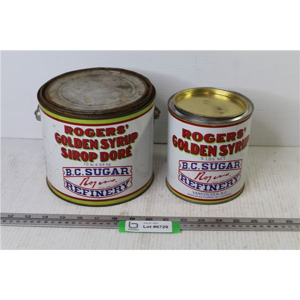 (2) Vintage Roger's Golden Syrup Tins (empty)