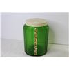 Image 4 : (2) Vintage Green Glass Cannisters