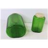 Image 7 : (2) Vintage Green Glass Cannisters