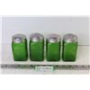 Image 1 : (4) Vintage Green Glass Cheese/Spice Shakers