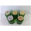 Image 2 : (5) Vintage Green Glass Cheese/Spice Shakers