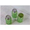 Image 2 : (3) Green Depression Glass Salt