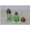 Image 2 : (2) Green Depression Glass Salt