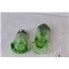 Image 3 : (2) Green Depression Glass Salt