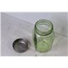 Image 2 : Green Depression Glass Jar w/Lid