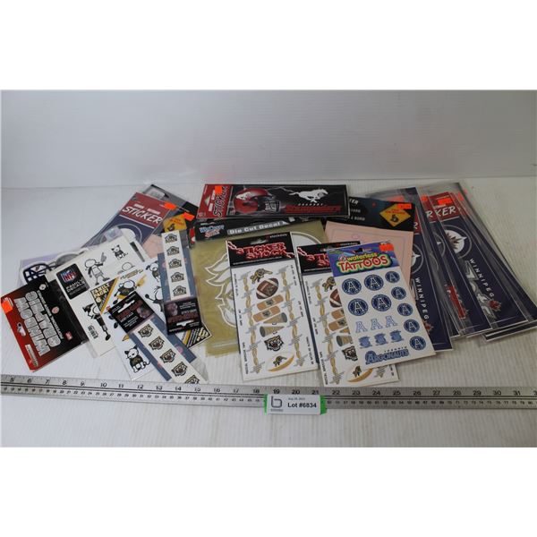 Lot of Assorted NHL Sports Team Decals & Stickers