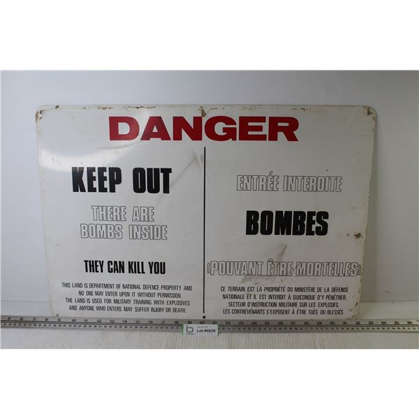 Sign - Danger Keep Out - Bombs Inside