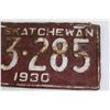 Image 3 : Saskatchewan License Plate - 1930