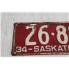 Image 2 : Saskatchewan License Plate - 1934