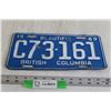 Image 1 : British Columbia License Plate - 1969