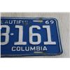 Image 3 : British Columbia License Plate - 1969
