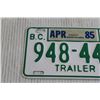 Image 2 : British Columbia Trailer Plate - 1985