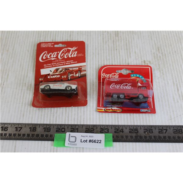 (2) Coca Cola Mini Die Cast Cars in Original Packs