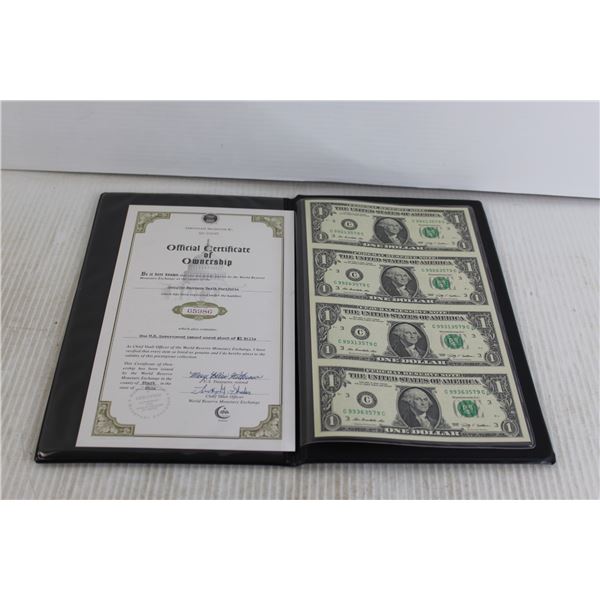 World Reserve Monetary Exchange Folder with American Dollar Bills