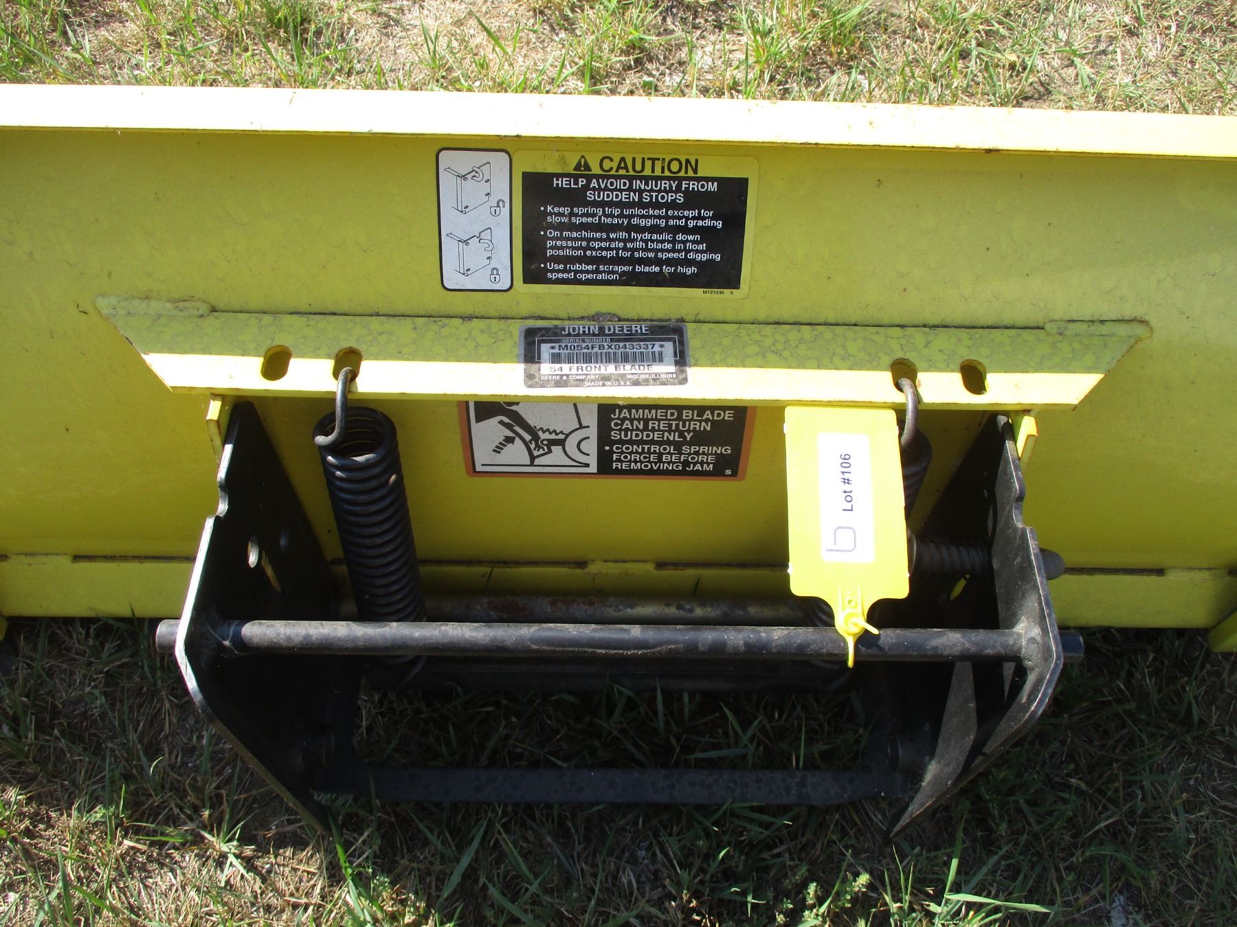 John Deere 54" Quick Hitch Blade (Offsite) Bodnarus Auctioneering