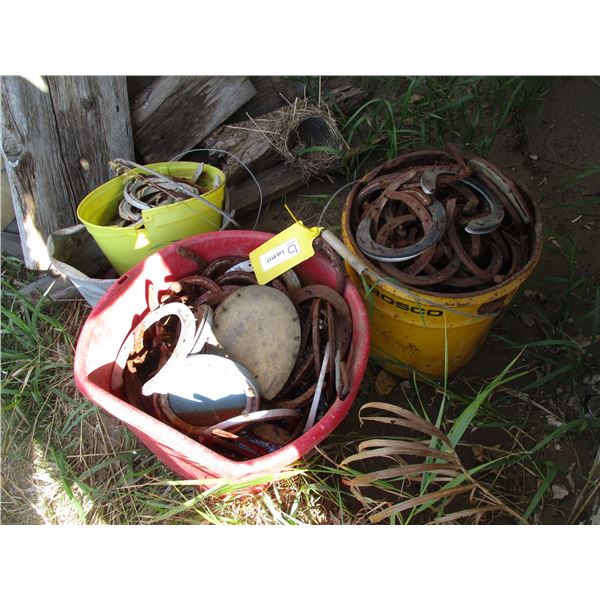 (3x Bid Price) (3) Buckets of Horse Shoes (Offsite)