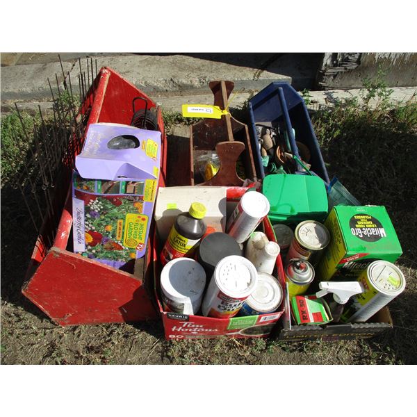 (3) Wooden Tool Boxes with Garden Related Care (Offsite)