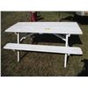 Image 1 : White Wooden Picnic Table (70" Long) (Offsite)
