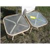 Image 2 : (2) Outdoor Glass Table (16x16"), (2) Plastic Lawn Chairs (Offsite)
