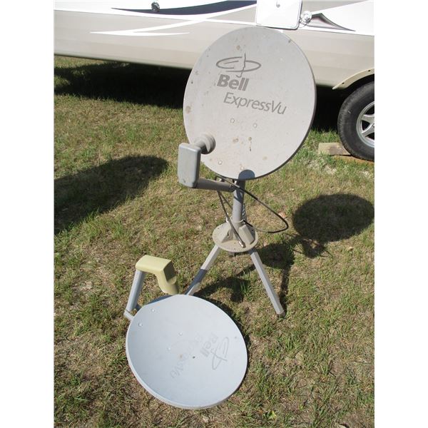 (2) Bell Express View Satellite Dishes - 1 with Stand (Offsite)