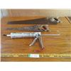 Image 1 : (2) Wooden Handsaws with Caulking Gun (Offsite)