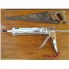 Image 2 : (2) Wooden Handsaws with Caulking Gun (Offsite)