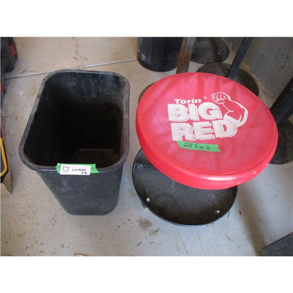 Shop Stool, Garbage Can (Offsite)