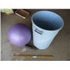 Image 1 : Purple Exercise Ball with Pump, Garbage Can (Offsite)