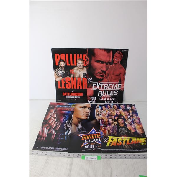 (5) WWE Posters - Lesnar, Rollins, John Cena