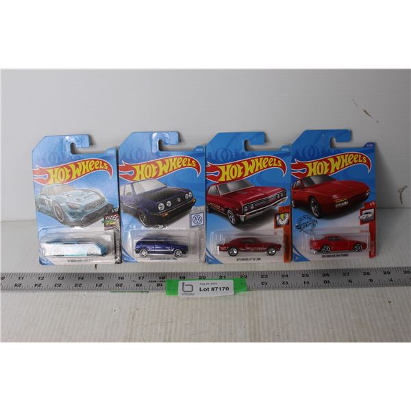 (4) Hot Wheels Toy Cars (NIB)