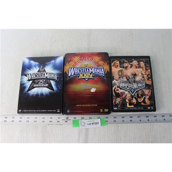 (3) WWE WrestleMania DVDs - WrestleMania XXIV Limited Collector Edition