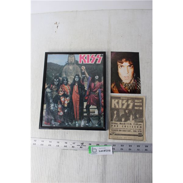 Framed Picture of KISS and KISS Memorabilia