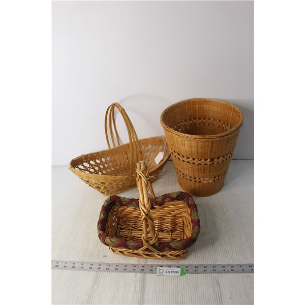 (3) Wicker Baskets