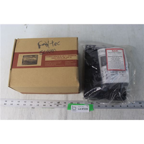 Headrest and Desktop in Car LCD Monitor (in Box) + RAM Mounting System