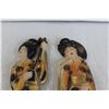 Image 2 : (2) Asian Lady Wall Chalk Art Pieces