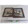 Image 1 : (2) Geese Paintings - 9" x 11", Frame Coming Off (1)