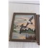 Image 2 : (2) Geese Paintings - 9" x 11", Frame Coming Off (1)