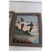 Image 3 : (2) Geese Paintings - 9" x 11", Frame Coming Off (1)