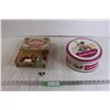 Image 1 : Mackintosh's Quality Street Tin, Mickey Mouse Pin, Cardboard Jewelry Box, Assorted Jewelry