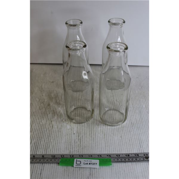 (4) Milk Glass Bottles