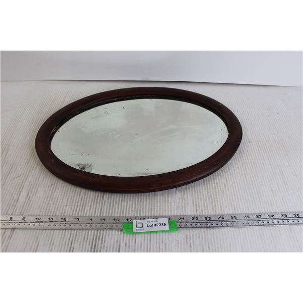 Oval Framed Beveled Glass Mirror - 14  x 20 