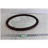 Image 1 : Oval Framed Beveled Glass Mirror - 14" x 20"