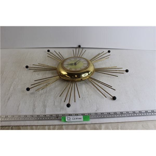 Mid-Century Modern Sunburst Clock --MCM